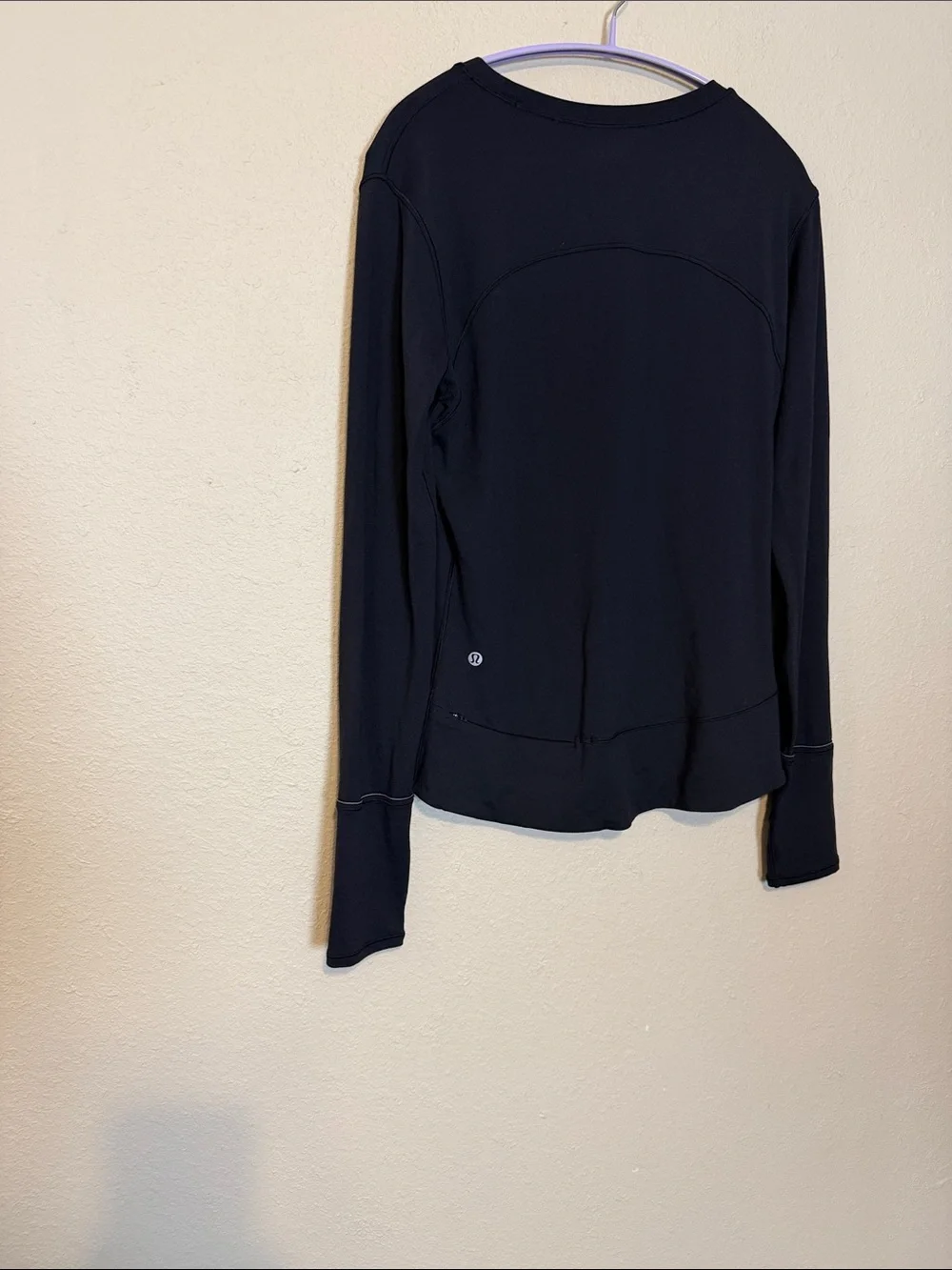 Lululemon Rulu‎ Gathered Waist Long Sleeve Run Top Black Size Medium